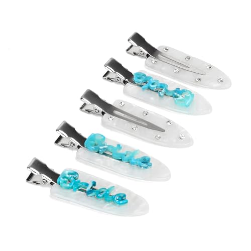 Bridal Hair Clips – 5 Pc Set | Bride & Bridesmaid Get Ready Clips, White & Blue Bachelorette Accessories, Wedding Prep & Shower Favors Something Blue