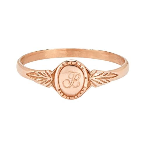 10K 14K 18K Solid Gold Personalized Initial Signet Ring for Women Customized Engraved Letter Dainty Ring Jewelry Gift for Her