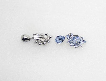 Faship Statement Dangling Floral Clip On Earrings For Women - color: Light Blue