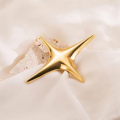 Star Brooch Pin for Women Men Polished Stainless Steel Fashion Simple Brooches Lapel Pins Unique Hat Bag Dress Accessories Christmas Festival Holiday Birthday Party Jewelry Unisex Gift