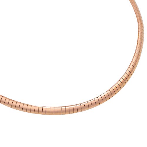 Italian Omega Chain Necklace - color: Rose Gold, size: 6mm