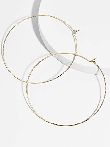 3 Pairs Thin Extra Large Hoop Earrings Set，Fashion Huge Gold Hoops 18k Gold Plated Lightweight Stainless Steel Hoops Big Geometric Round Gold Hoop Earrings Set Minimalist Jewelry for Women - size: 90MM