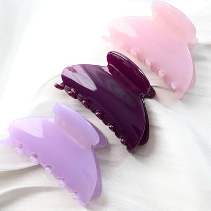 Handmade Celluloid Acetate French Design Barrettes Tortoise Shell Claws Hair Claw Luxury Fashion Accessories Hair Clip for Women (grape purple) - color: grape purple