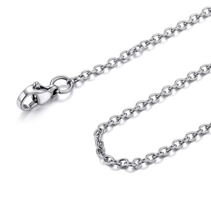 FOCALOOK Womens Chain Necklace, 1/1.4/2mm Thin Cable Link Necklace Chain | Hypoallergenic 316L Stainless Steel, Non Tarnish, Sturdy Chain for Pendants, 14K Gold Plated/Silver/Rose Gold/Black, 14-30" - color: 2mm Silver, size: 20 Inch