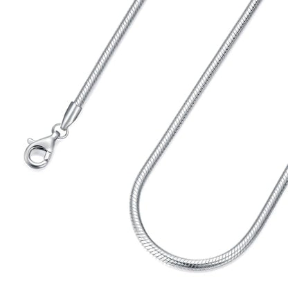 Snake Chain Sterling Silver Round Snake Chain Necklace for Men 1mm 1.5mm 2mm 2.5mm 3mm Flexible Italian Chain for Men Women - size: 22", style: Width: 1.5mm
