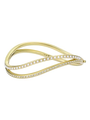 Ted Baker London Wavie Jewelled Wave Hinged Bangle Bracelet for Women - color: Gold/Pearl and Crystal