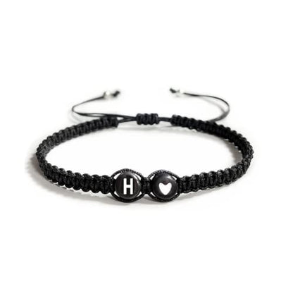 Heart Initial Bracelets 26 Letters Initial Charms Bracelet for Women Gifts A-Z Braided Bracelets Heart Link Handmade Rope Braided Adjustable Jewelry for Mom Daughter Birthday Jewelry Gift - style: H