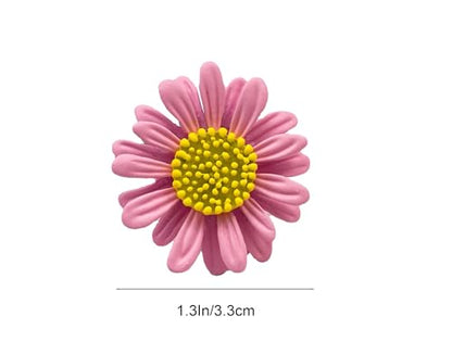 6 Pcs Daisy Flower Brooches, Sunflower Lapel Pins, Sun Flower Brooches, Floral Lapel Pins for Women Fashion Jewelry Accessories - color: Pink