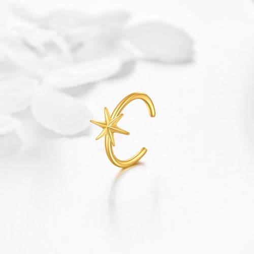 KECHO 14K Gold Ear Cuff Earrings Hypoallergenic Non Piercing Cartilage Earring Jewelry Gifts for Women - style: Star