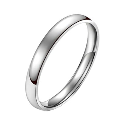 3mm Plain Stacking Band Statement Wedding Promise Ring For Women | Stainless Steel,Classical Domed Design,Tarnish Resistant,Waterproof & Sweatproof,Daily Basic Jewelry,for Couples - color: Silver