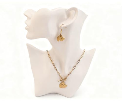 Lion Necklace Dainty Lion Lover Bracelet Earrings Animal Kingdom Gift Valentine's Jewelry - style: Necklace+Earrings sets