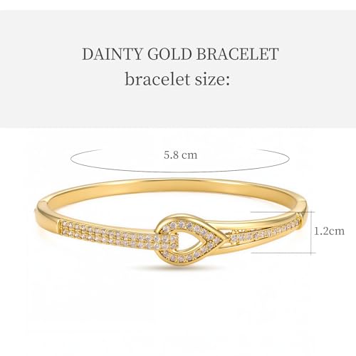 hotoo Gold Plated Bangle Bracelet for Women - style: Gilded Openwork Teardrop