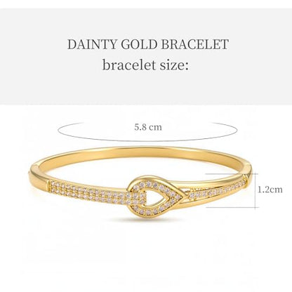 hotoo Gold Plated Bangle Bracelet for Women - style: Gilded Openwork Teardrop