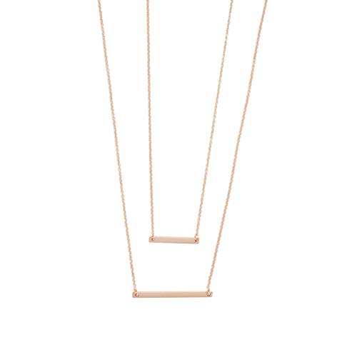 Honeycat Double Layered Bar Necklace in Gold, Rose Gold, and Silver | Minimalist, Delicate Jewelry - color: Rose Gold