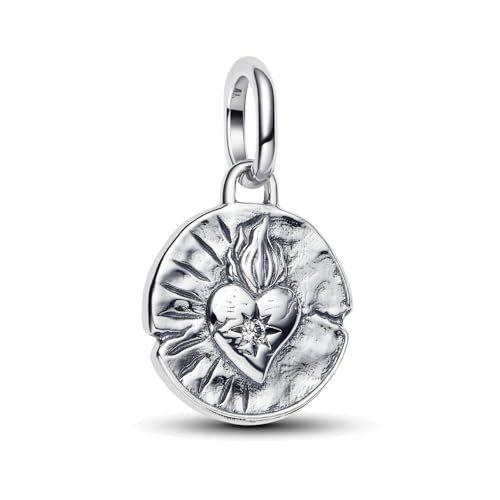 925 Sterling Silver Dangle Charm Fit Women Bracelet And Necklaces Jewelry | Medallion Pendants Beads Jewelry Charms for Women Fashion Gift Family Friends Mother's Day - color: Heart Medallion Charm M1788