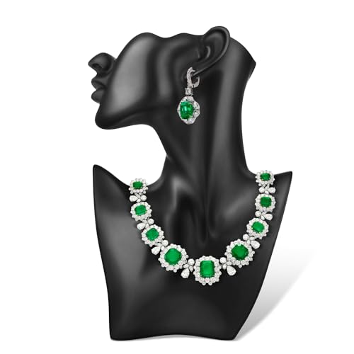 Flexzion Jewelry Bust Display Stand - Black Resin Mannequin Earring Stand for Selling & Displaying - Necklace Bust Display Holder for Show, Boutique, Small Business & Retail | Black resin necklace and earring holder for boutiques, vendor tables, retail di
