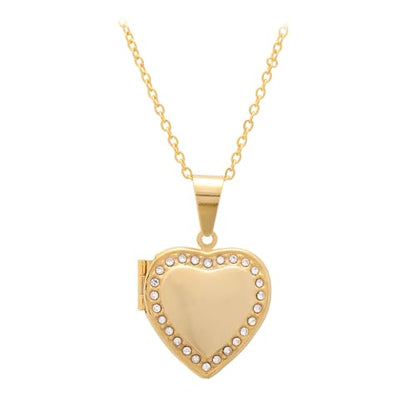 Paialco Heart Shaped Locket Pendant Necklace for Women - color: Set Diamond-Yellow