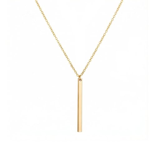 Artmiss Bar Pendant Necklace Gold Long Y-Necklace Delicate Lariat Chain Jewelry for Women - color: Gold