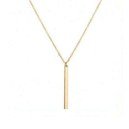 Artmiss Bar Pendant Necklace Gold Long Y-Necklace Delicate Lariat Chain Jewelry for Women - color: Gold