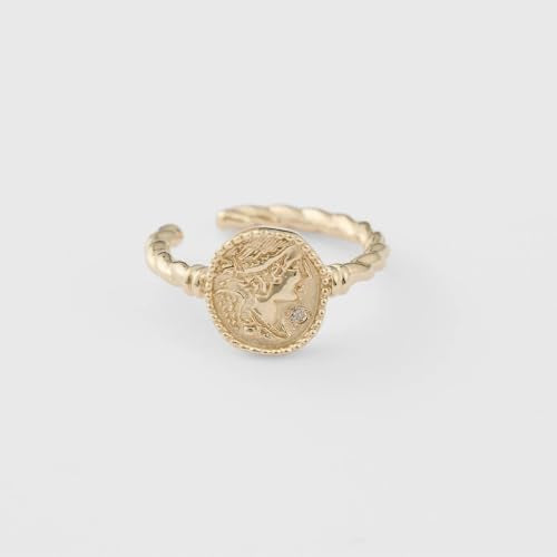 10K Gold Plated 925 Sterling Silver Craft Goddess Relief Carved Rope Design with Diamond Ear Cuff Earrings for Women | Non-Pierced Clip On Cartilage