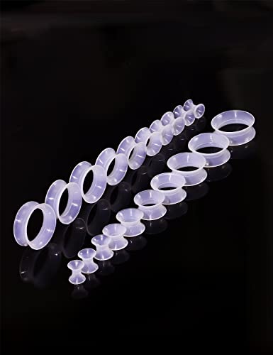 6G-25mm Thin & Thick Silicone Ear Gauges Stretching Kit Flexible Tunnels Plugs for Ear Expander Gauge Earlets Plug Set Gauges Kit - style: Clear-Mix Size-6G-20mm