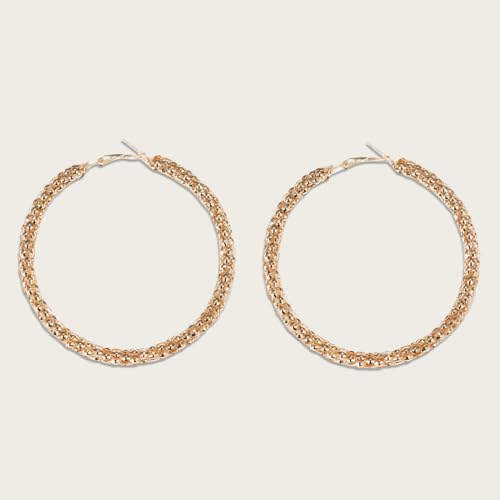 Large Hoop Dangle Earrings Gold Oversized Edgy Essentials Statement Accessories Fashion for Women