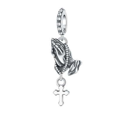 CYCUFF 925 Sterling Silver Charms Suitable for Charm Necklaces, Bracelet Pendants Beads Jewellery Gift for Women - color: Praying Hands Charm