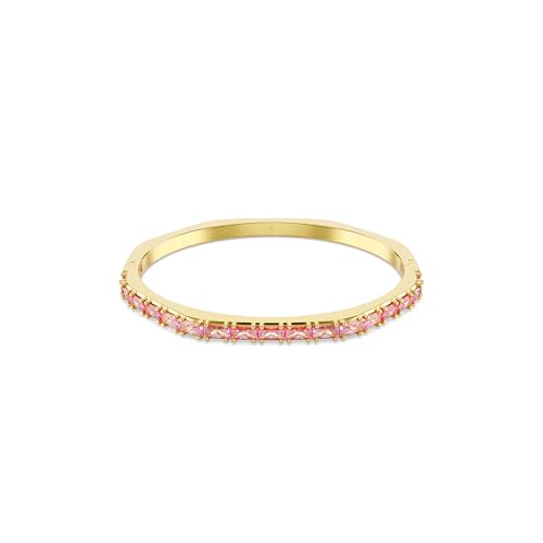 Swarovski Matrix Octagon Bangle, Baguette Cut, Clear, Pink Crystals, Rhodium and Gold-Tone Finishes - color: Pink Crystal, size: Small