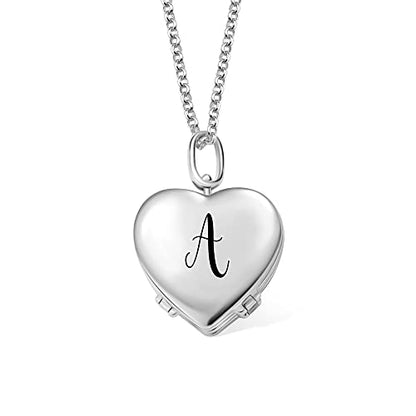 Personalized Photo Locket Necklace that Holds Pictures Sterling Silver Jewelry Gifts for Women Girls Custom Photo Lockets Pendant Necklace Picture Locket Memorial Jewelry Heart Wing Four Leaf Oval - color: Four leaf