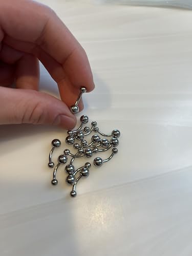 316L Surgical Steel Belly Button Ring - 14GA & 16GA Belly Rings with Interchangeable Balls - Available in 6mm, 8mm, 10mm, 11mm, 12mm Lengths - style: Xtra Small - 14G - 8mm Length - 4x6mm Balls