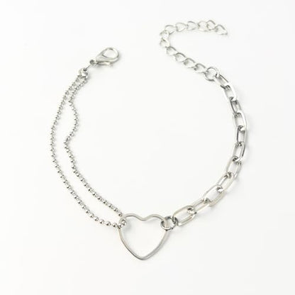 925 Sterling Silver Plated Heart Charm Bracelet for Women - Dainty Chain Love Gift Idea - style: Style2
