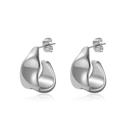 SHERLOVE Chunky Knot Gold Earrings Women Statement Drop Dangle Earrings | 14K Gold Plated Hypoallergenic Lightweight,Trendy Dainty Elegant Cute,Women Gold Jewelry Fashion Accessories Gifts - color: Stud Silver A