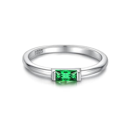 Sariel Birthstone Rings Jewelry 925 Sterling Silver Colorful Stackable Promise Ring for Women Wife Girlfriend Mom - color: May