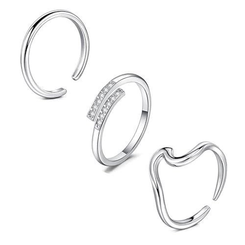 MODRSA Toe Rings for Women Toe Rings and Anklets for Women Toe Ring Adjustable Toe Rings Silver Rose Gold - color: D1-toe rings -3pcs silver