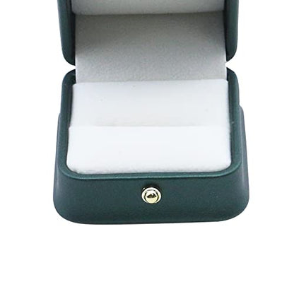 MY MIRONEY PU Leather Ring Box, Blackish Green | Jewelry Gift Case Ring Storage Case for Proposal, Engagement, Wedding (2.28" x 2.28" x 1.97") - style: Ring Box(Type A); Blackish Green
