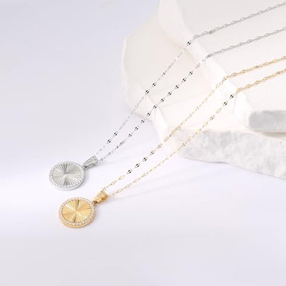 16 Inch Women's Pendant Necklace Chains - 5 Different Pendant Designs, Dainty Adjustable Chains(Gold/Silver) - color: silver2