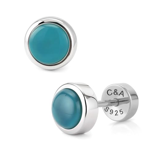 CHIC & ARTSY 18K Gold Plated Solid 925 Sterling Silver Flat Back Earrings for Women Multiple Piercings Screw Back Earrings Cartilage Hypoallergenic Jewelry - style: 925 Silver Flat Back #9