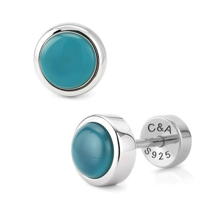 CHIC & ARTSY 18K Gold Plated Solid 925 Sterling Silver Flat Back Earrings for Women Multiple Piercings Screw Back Earrings Cartilage Hypoallergenic Jewelry - style: 925 Silver Flat Back #9