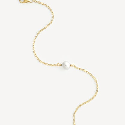 MEVECCO Dainty Chain Bracelets for Women, Layered and Charm Styles | 14K Gold Plated Brass, Select Cubic Zirconia Accents, Single and Multi-Row Structures for Refined Everyday Wristwear - style: Pearl