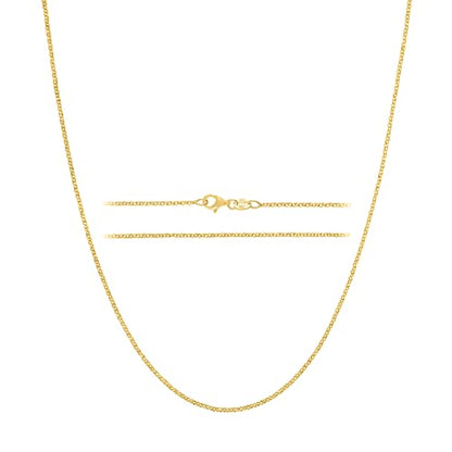 KISPER Gold Chain Necklace for Women Cable Link Plated 925 Sterling Silver | Made in Italy, 1.5mm, 16-30 inches, anti-tarnish, hypoallergenic, dainty everyday shine