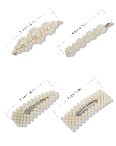 JELIEE 8 PCS Pearl Hair Clips Large Pins Barrette Ties Hairpins for Woman Headwear Sweet Accessories Fashion Cute