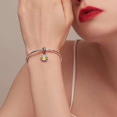 925 Sterling Silver Charms for Bracelet Jewelry Gifts for Women - color: Sun