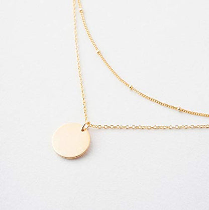 MEVECCO Dainty Pendant Layered Necklaces for Women | 18K Gold Plated Brass, 2-Piece Set With A Choker-Length Upper Layer, Wear Together Or Separately, Refined Everyday Style - style: Bead,Chain,Elegant,Gold Plated,Simple