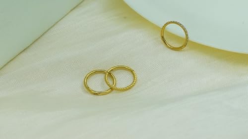 16G 18G 6mm 8mm 10mm Hinged Clicker Segment CZ Twisted Clicker Nose Rings Hoop Helix Cartilage Daith Tragus Sleeper Earrings Body Piercing for Women Men - style: 18G - 8mm - 3Pcs Gold
