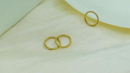 16G 18G 6mm 8mm 10mm Hinged Clicker Segment CZ Twisted Clicker Nose Rings Hoop Helix Cartilage Daith Tragus Sleeper Earrings Body Piercing for Women Men - style: 18G - 8mm - 3Pcs Gold