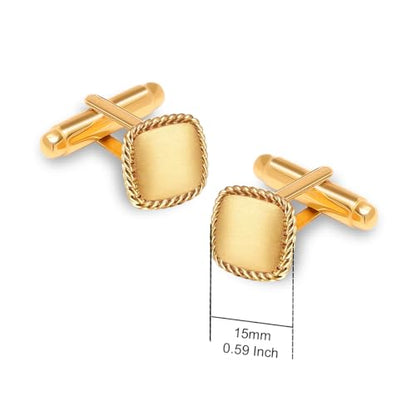 LeCalla 925 Sterling Silver Men's Cufflink | Silver Cufflinks For Men Jewelry | 14K Gold-Plated Cufflinks Business Wedding Shirt Accessories Gift for Son, Father, Husband - style: 14K Square Shaped