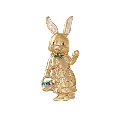 Vintage Golden Easter Rabbit Brooch Pin Badge for Women Man Animal Bunny Brooches Cute Pins Accessory Jewelry Gift for Dress Hat Bag Outfits - color: Style C