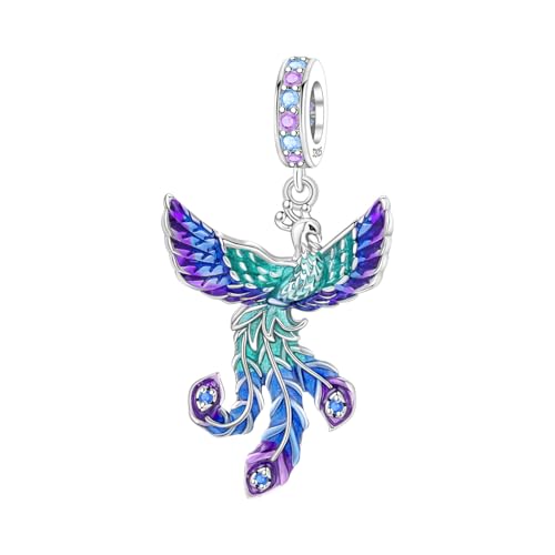 CYCUFF 925 Sterling Silver Charms Suitable for Charm Necklaces, Bracelet Pendants Beads Jewellery Gift for Women - color: Phoenix Charm
