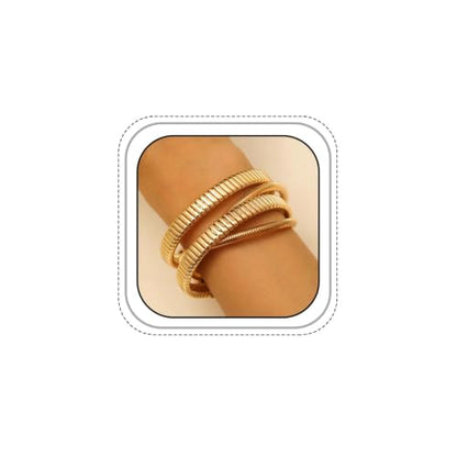 Chunky Gold Layered Cuff Bracelet for Women Men, Modern Geometric Textured Twisted Wide Open Bangle Bracelet Y2k Trendy Statement Jewelry Punk Gifts - color: Golden