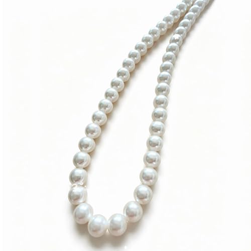 Sterling Silver Pearl Jewelry Set, 8mm Round Shell Pearl Choker Necklace & Stud Earrings, Hypoallergenic Pearl Jewelry with Velvet Pouch, Classic Pearl Accessories for Daily Wear, Wedding, Party & Gift for Women
